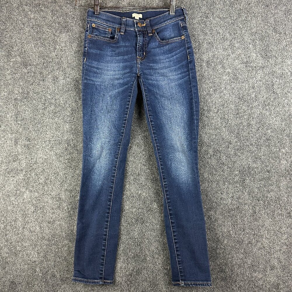 J Crew Jeans Womens 24 Cotton Stretch Denim Skinny Pockets Patriotic Wash